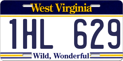 WV license plate 1HL629