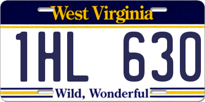 WV license plate 1HL630