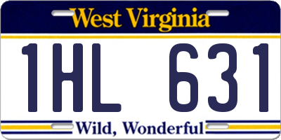WV license plate 1HL631