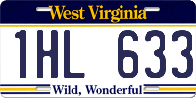 WV license plate 1HL633