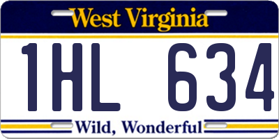 WV license plate 1HL634