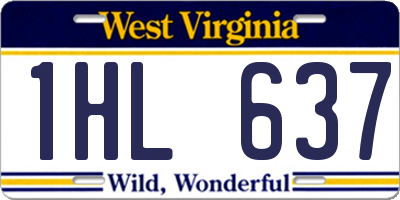 WV license plate 1HL637