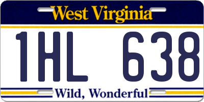 WV license plate 1HL638