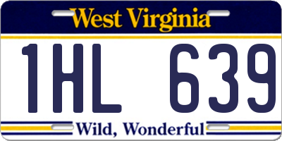 WV license plate 1HL639