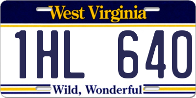 WV license plate 1HL640