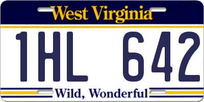 WV license plate 1HL642