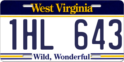 WV license plate 1HL643