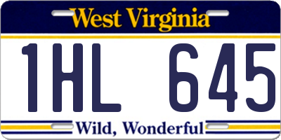 WV license plate 1HL645