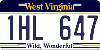 WV license plate 1HL647