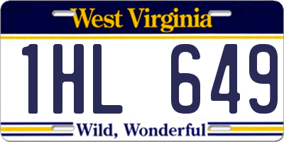 WV license plate 1HL649