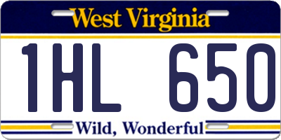 WV license plate 1HL650