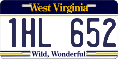 WV license plate 1HL652