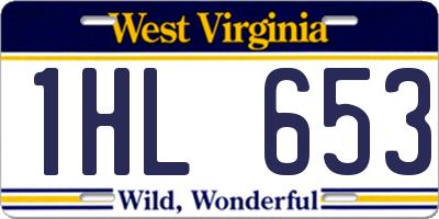 WV license plate 1HL653
