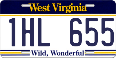 WV license plate 1HL655