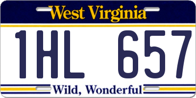 WV license plate 1HL657