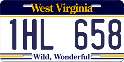WV license plate 1HL658