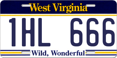 WV license plate 1HL666