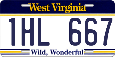 WV license plate 1HL667