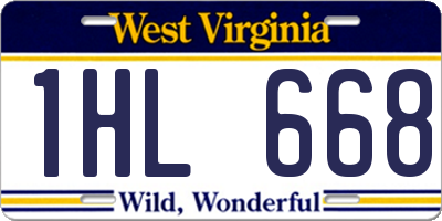 WV license plate 1HL668