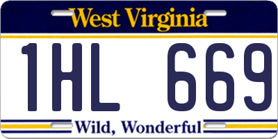 WV license plate 1HL669