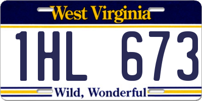 WV license plate 1HL673