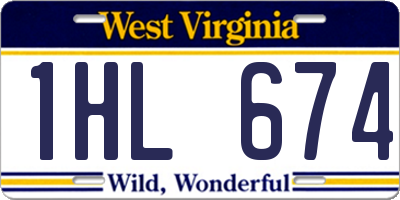 WV license plate 1HL674