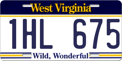 WV license plate 1HL675