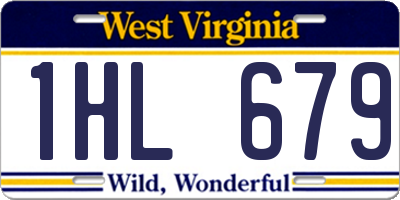 WV license plate 1HL679