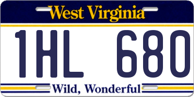 WV license plate 1HL680