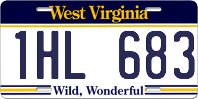 WV license plate 1HL683