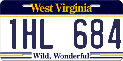 WV license plate 1HL684