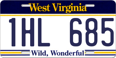 WV license plate 1HL685