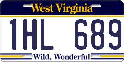 WV license plate 1HL689