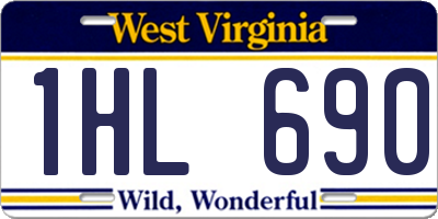 WV license plate 1HL690