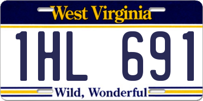 WV license plate 1HL691