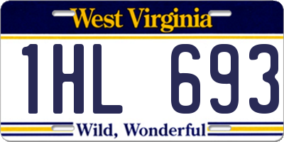 WV license plate 1HL693