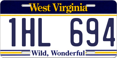 WV license plate 1HL694