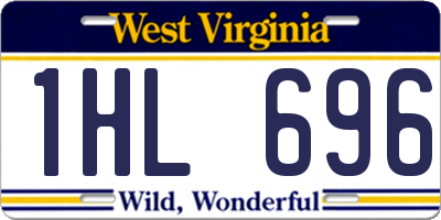 WV license plate 1HL696