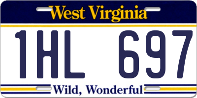 WV license plate 1HL697