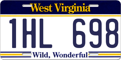 WV license plate 1HL698