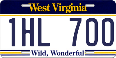 WV license plate 1HL700