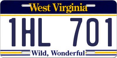 WV license plate 1HL701