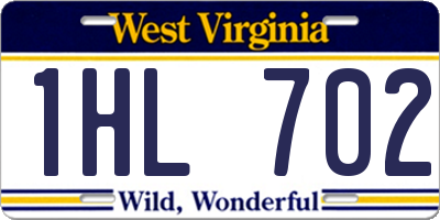 WV license plate 1HL702