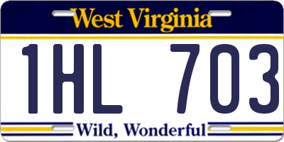 WV license plate 1HL703