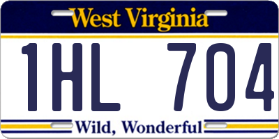 WV license plate 1HL704