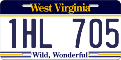 WV license plate 1HL705
