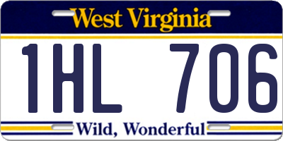 WV license plate 1HL706