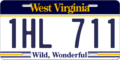 WV license plate 1HL711