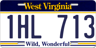 WV license plate 1HL713