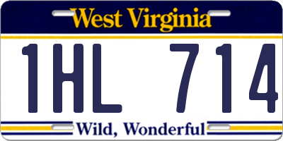 WV license plate 1HL714
